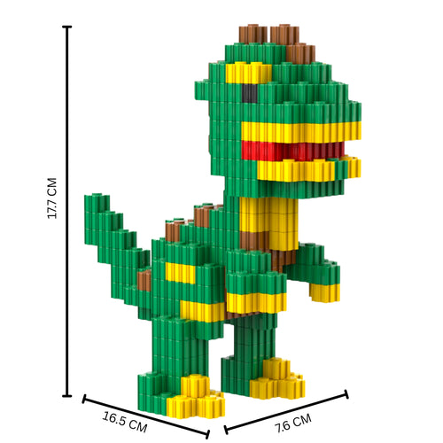 Dinosaur | InBrix™ Jungle Series | Dinosaur Building Set | Premium Interlocking Bricks | 3D Figure Building Set | Dinosaur Collectible | Display Model | Dinosaur Brick Figure Collectible