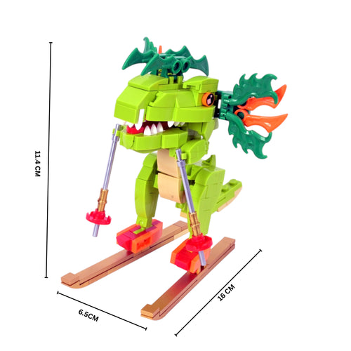 Dino Slide Playset Brick Figure - dinosaur brick figure collectible by Toymersive