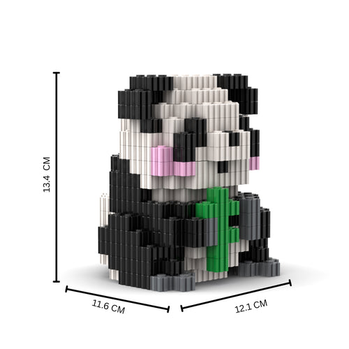 Sitting Panda | InBrix™ Jungle Series | Panda Holding Bamboo Stalk | Cute Panda Figure | Premium Interlocking Bricks | 3D Animal Figure Building Set | Display Model | Panda Brick Figure Buy Online