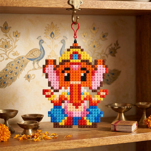 Ganesh Ji | InBrix™ Charms | Interlocking Bricks 2D Figure Building Set | Collectible Display Build | Ganesh Collectible For Diwali Gift