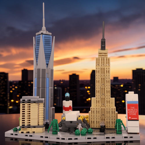 New York: The Manhattan Rise | Iconic Horizons | New York Architectural Landmarks Model Kit | Collectible | Skyline Brick Model Buy Online India