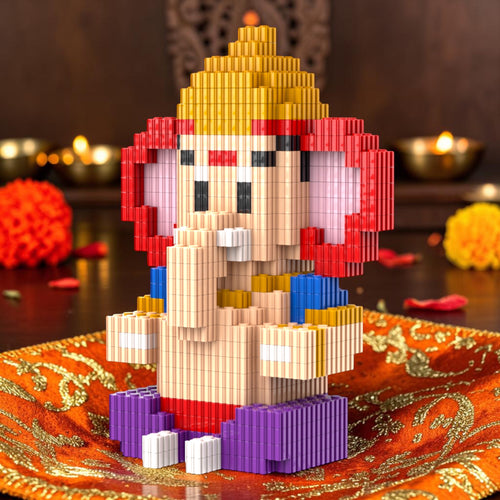 Ganesh | InBrix™ Indian Idols Series | Premium Interlocking Bricks Building Set | 3D Display Model of Lord Ganesh | Ganesh Brick Figurine Online India