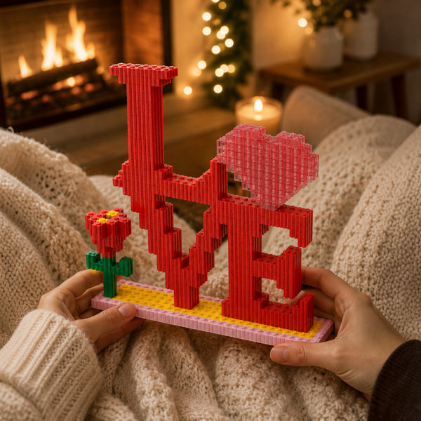 Love Typography Brick Décor - gift showpiece by Toymersive