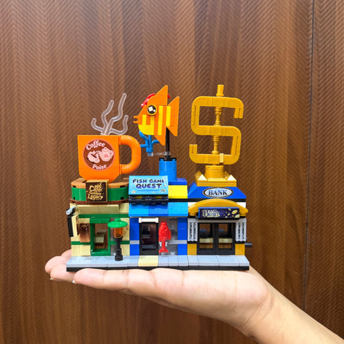 The Hub Set 1 Brix Street Shops - city building set india by Toymersive