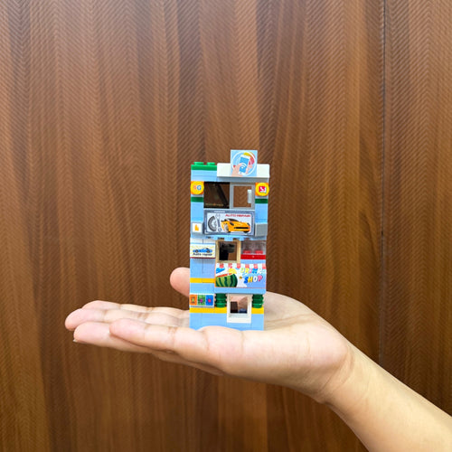 Blue Corner 3-in-1 Brix Street Set - city building set india by Toymersive
