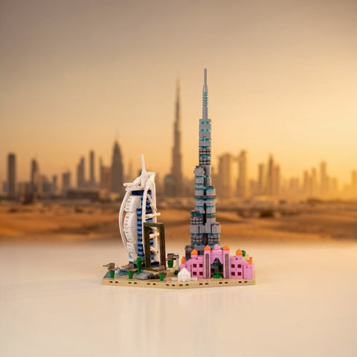 Dubai: The Golden City | Iconic Horizons | Dubai Architectural Landmarks Model Kit | Collectible | Skyline Brick Model Buy Online India