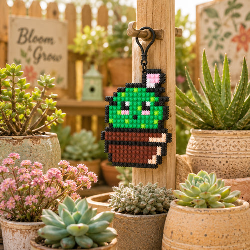 Cactus | InBrix™ Charms | Interlocking Bricks 2D Figure Building Set | Collectible Display Build| Mini Animal Charm Gift