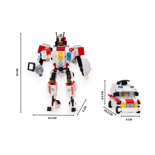 Medical Bot 2-in-1 Transform Brick Set - transforming brick robot set india by Toymersive