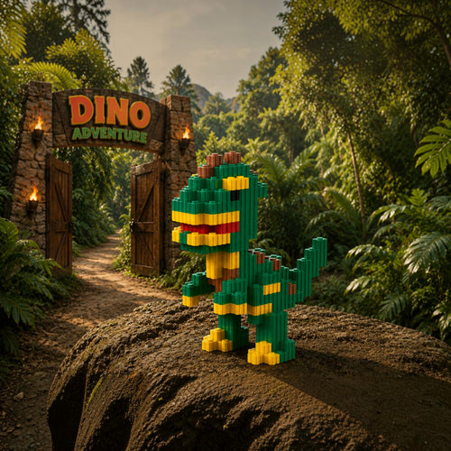 Dinosaur | InBrix™ Jungle Series | Dinosaur Building Set | Premium Interlocking Bricks | 3D Figure Building Set | Dinosaur Collectible | Display Model | Dinosaur Brick Figure Collectible