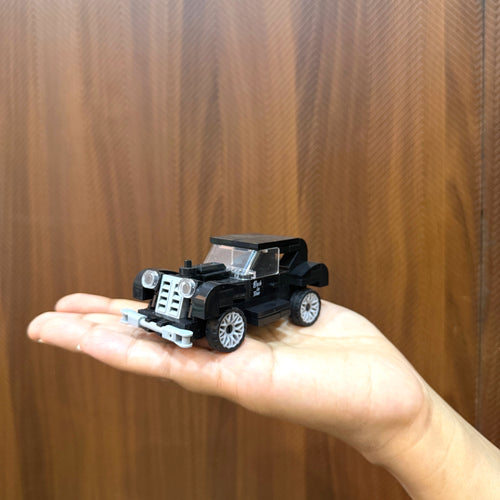Black Vintage Car | Heritage Wheels | Pull & Go | Building Block Vehicle | Pullback Action Car | Pull Back Car Toy