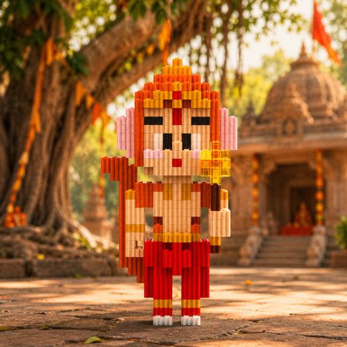 Hanuman | InBrix™ Indian Idols Series | Premium Interlocking Brick Building Set | 3D Display Figure of Lord Hanuman | Hanuman Brick Figurine Buy Online