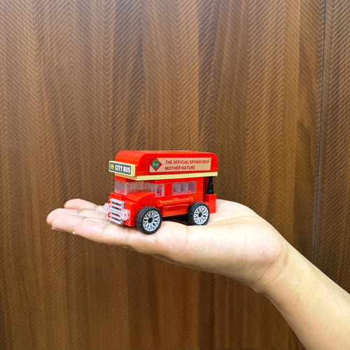 Red Double Bus | Heritage Wheels | Pull & Go | Building Block Vehicle | Pullback Action Vehicle | Pull Back Car Toy