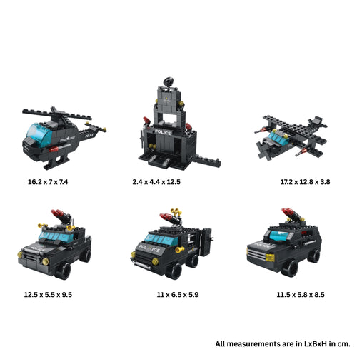 Police Power 6-in-1 Mega Brick Set - 6 in 1 brick building set online by Toymersive