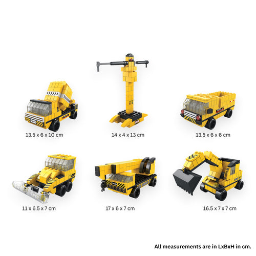 Construction Squad 6-in-1 Mega Brick Set - 6 in 1 brick building set online by Toymersive