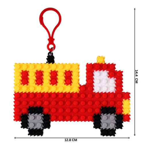 Fire Truck & Police Car Set | InBrix™ Charms | Interlocking Bricks 2D Figure Building Set | Collectible Display Build | Brick Charm Gift For Kids