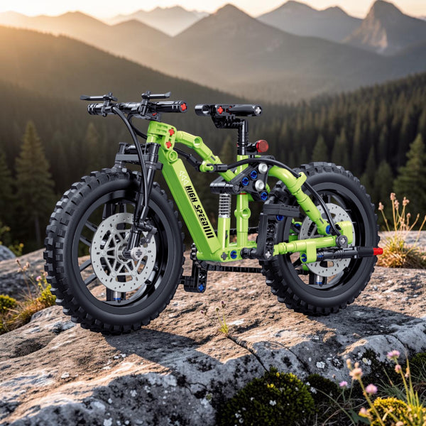 Green Trek Mountain Bike Brick Set - mountain bike model toy by Toymersive