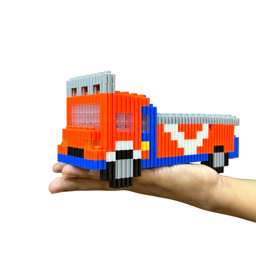 Truck | InBrix™ India Series | 3D Interlocking Brick Figure | Traditional Indian Transport Truck with Folk Art Inspired Design | Cultural Heritage Construction Set | Brick Figurine For Office Desk
