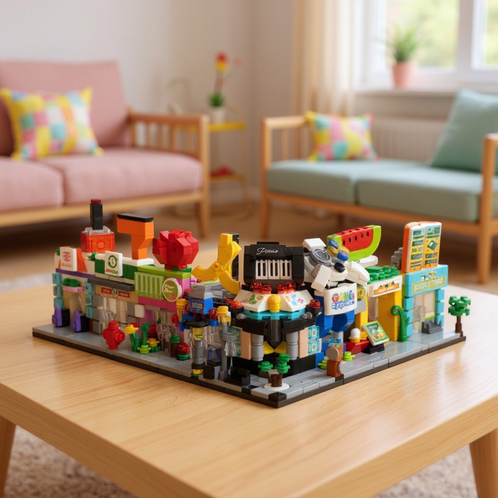 Town Market 8-in-1 Brix Street Set - mini city brick set buy online by Toymersive