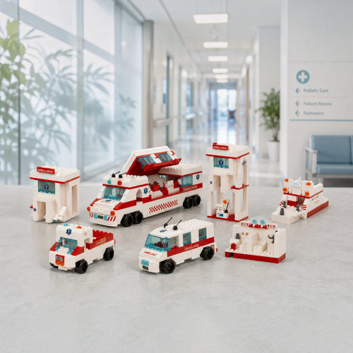 Med Rescue 6-in-1 Mega Brick Set - 6 in 1 brick building set online by Toymersive