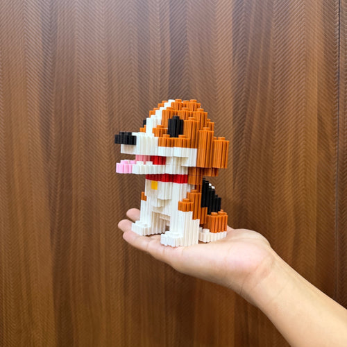 Beagle | InBrix™ Pet Series | Interlocking Bricks 3D Figure Building Set | Pet Model Kit | Creative Hobby & Desk Decor | Dog Figurine Gift