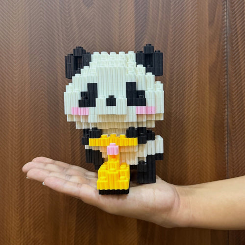 Panda | InBrix™ Jungle Series | Panda Riding a Scooter | Cute Panda Figure | Premium Interlocking Bricks | 3D Figure Building Set | Display Model | Panda Brick Figure Buy Online