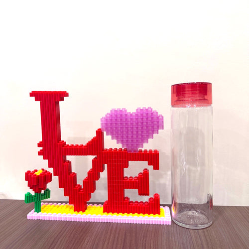 Love | InBrix™ Décor Series | Love Typography Décor | Interlocking Bricks 3D Figure Décor Model | Creative Display Build | Gift Showpiece