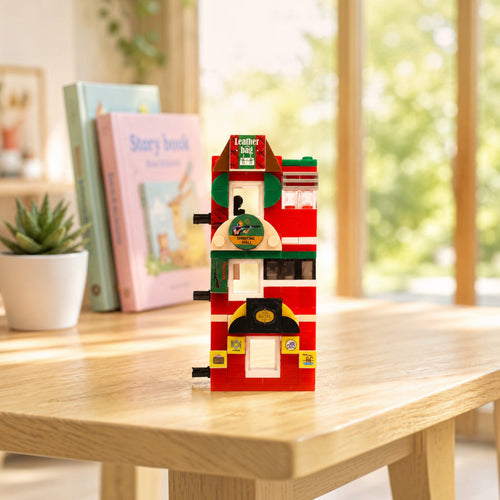 Red Hub 3-in-1 Brix Street Set - city building set india by Toymersive