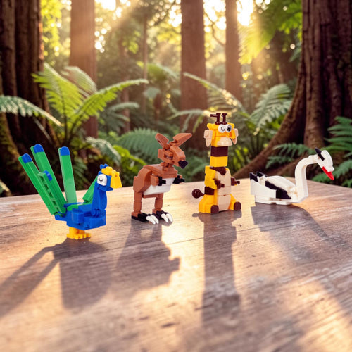 Animal World Set 2: Peacock, Swan & Giraffe - animal figurine collectible by Toymersive