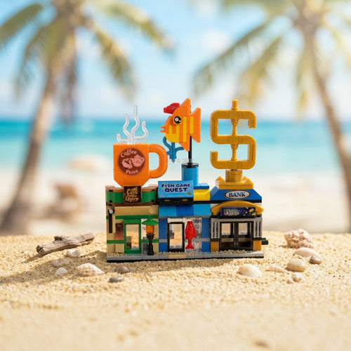 The Hub Set 1 Brix Street Shops - city building set india by Toymersive