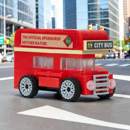Red Double Bus | Heritage Wheels | Pull & Go | Building Block Vehicle | Pullback Action Vehicle | Pull Back Car Toy