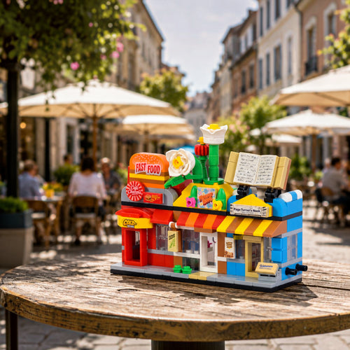 The Hub Set 3 Brix Street Shops - mini city brick set buy online by Toymersive