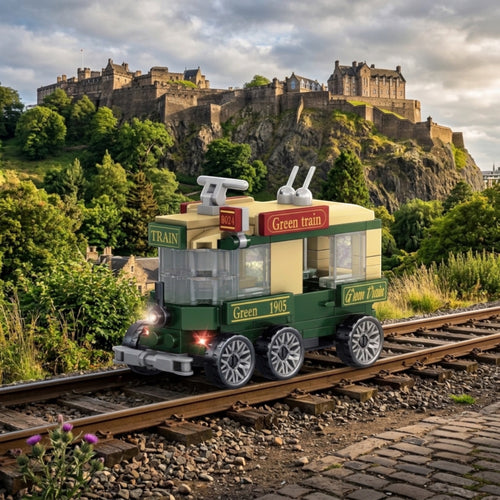 Green Train | Heritage Wheels | Pull & Go | Building Block Vehicle | Pullback Action Vehicle | Pull Back Car Toy