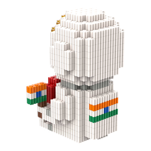 Astronaut with Indian Flag & Heart Design | InBrix™ Astronaut Series | Interlocking Brick 3D Figure | Display Model Building Set | Astronaut Collectible Figure