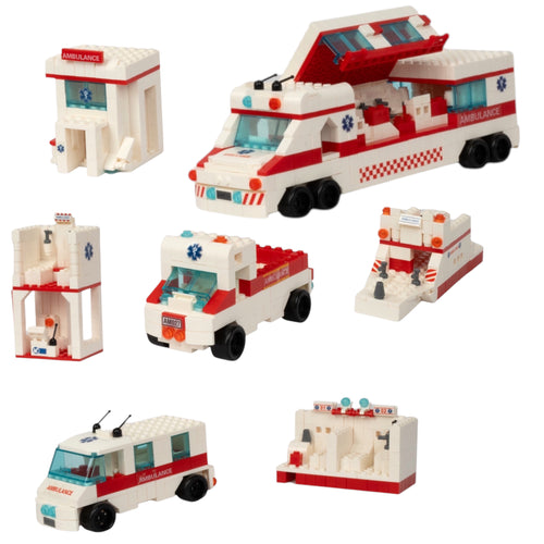 Med Rescue 6-in-1 Mega Brick Set - 6 in 1 brick building set online by Toymersive