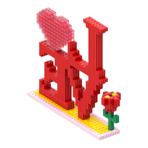 Love | InBrix™ Décor Series | Love Typography Décor | Interlocking Bricks 3D Figure Décor Model | Creative Display Build | Gift Showpiece