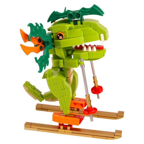Dino Slide Playset Brick Figure - dinosaur brick figure collectible by Toymersive