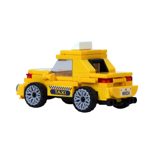 Yellow Taxi | Heritage Wheels | Pull & Go | Building Block Vehicle | Pullback Action Car | Pull Back Car Toy
