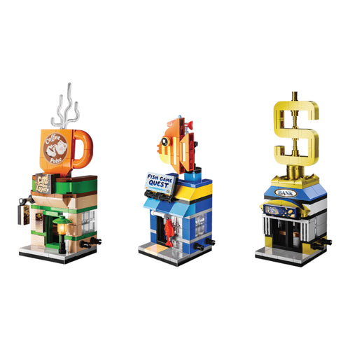 The Hub Set 1 Brix Street Shops - city building set india by Toymersive