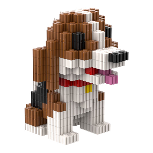 Beagle | InBrix™ Pet Series | Interlocking Bricks 3D Figure Building Set | Pet Model Kit | Creative Hobby & Desk Decor | Dog Figurine Gift