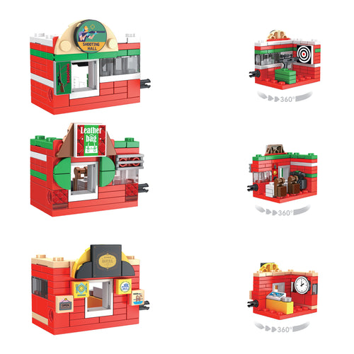 Red Hub 3-in-1 Brix Street Set - city building set india by Toymersive