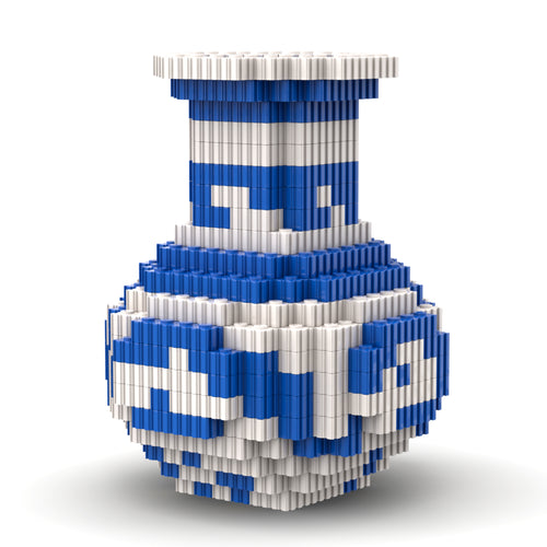 Vase | InBrix™ Décor Series | Blue Pottery Vase | Vase-Shaped Desk Décor | Interlocking Bricks 3D Figure Décor Model | DIY Brick Building Model | Decorative Display Piece for Desk, Study Table, Home & Workspace | Showpiece For Home Decor