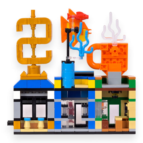 The Hub Set 1 Brix Street Shops - city building set india by Toymersive
