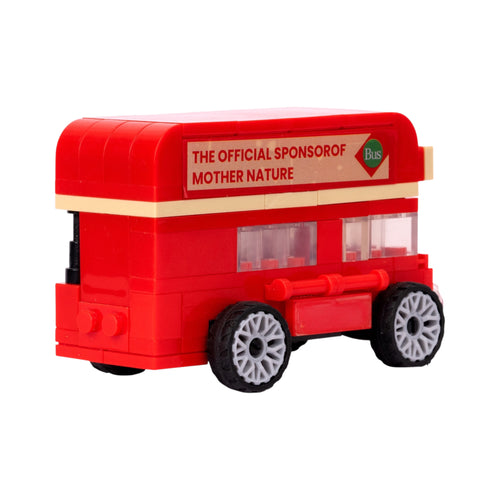 Red Double Bus | Heritage Wheels | Pull & Go | Building Block Vehicle | Pullback Action Vehicle | Pull Back Car Toy