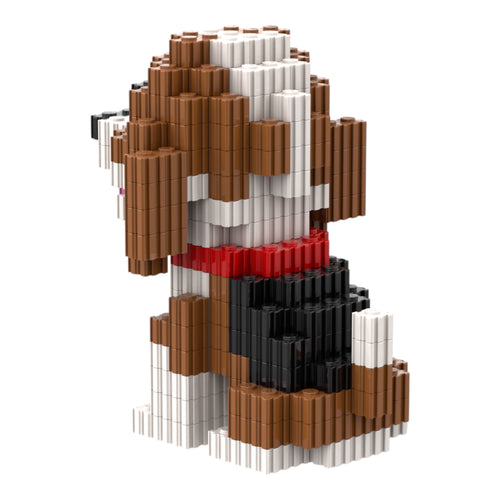 Beagle | InBrix™ Pet Series | Interlocking Bricks 3D Figure Building Set | Pet Model Kit | Creative Hobby & Desk Decor | Dog Figurine Gift