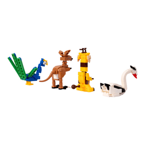 Animal World Set 2: Peacock, Swan & Giraffe - animal figurine collectible by Toymersive