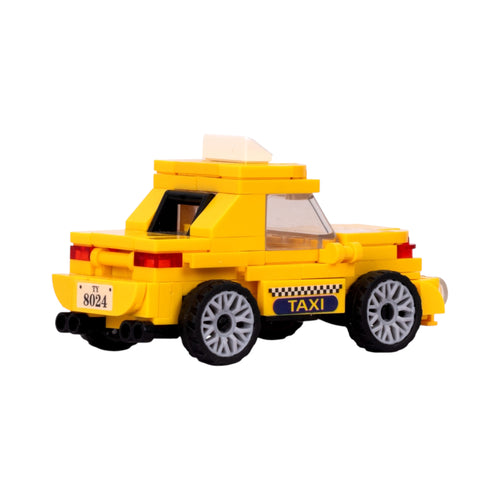 Yellow Taxi | Heritage Wheels | Pull & Go | Building Block Vehicle | Pullback Action Car | Pull Back Car Toy