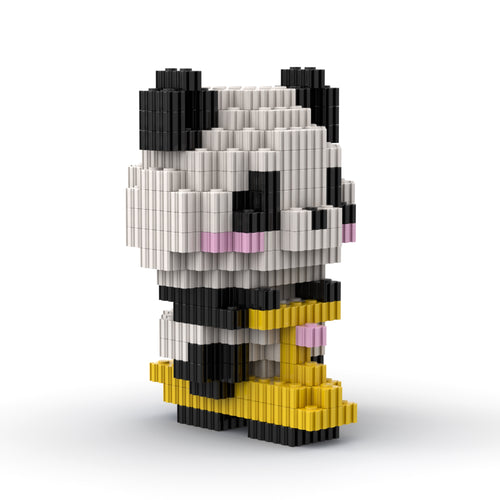 Panda | InBrix™ Jungle Series | Panda Riding a Scooter | Cute Panda Figure | Premium Interlocking Bricks | 3D Figure Building Set | Display Model | Panda Brick Figure Buy Online