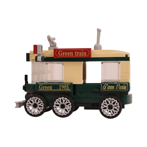 Green Train | Heritage Wheels | Pull & Go | Building Block Vehicle | Pullback Action Vehicle | Pull Back Car Toy