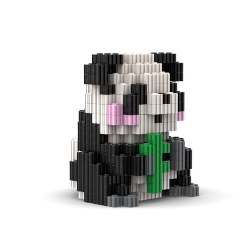 Sitting Panda | InBrix™ Jungle Series | Panda Holding Bamboo Stalk | Cute Panda Figure | Premium Interlocking Bricks | 3D Animal Figure Building Set | Display Model | Panda Brick Figure Buy Online
