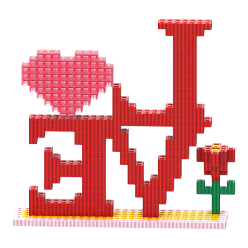 Love | InBrix™ Décor Series | Love Typography Décor | Interlocking Bricks 3D Figure Décor Model | Creative Display Build | Gift Showpiece